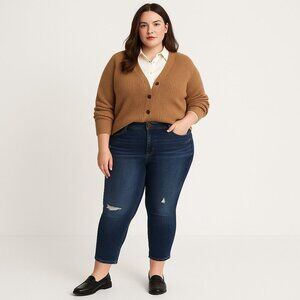 Silver Jeans Avery Skinny Crop Dark Wash High Rise Stretch Size 22